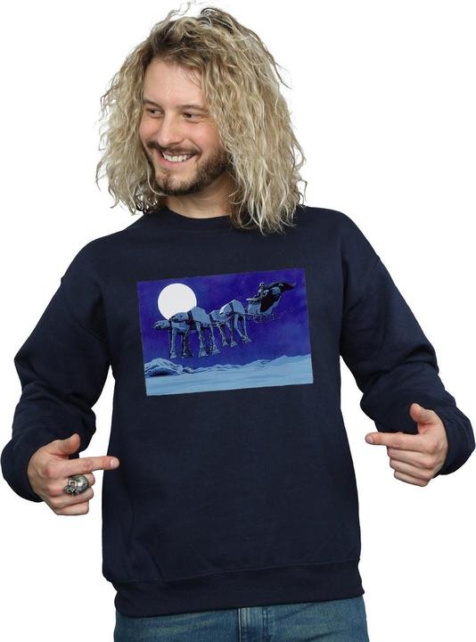 Actual product image Star Wars Mens Christmas AT-AT Sleigh Sweatshirt (M)