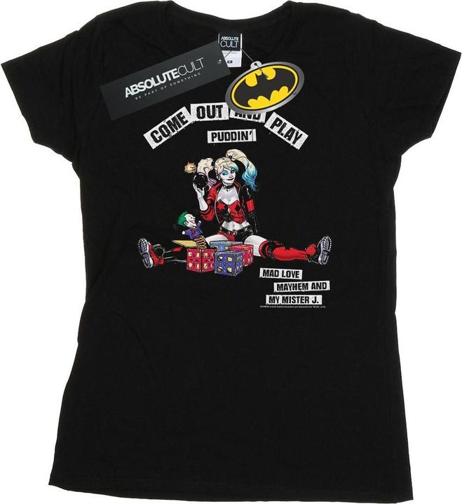 Actual product image Womens/Ladies Harley Quinn Come Out And Play Cotton T-Shirt (L)