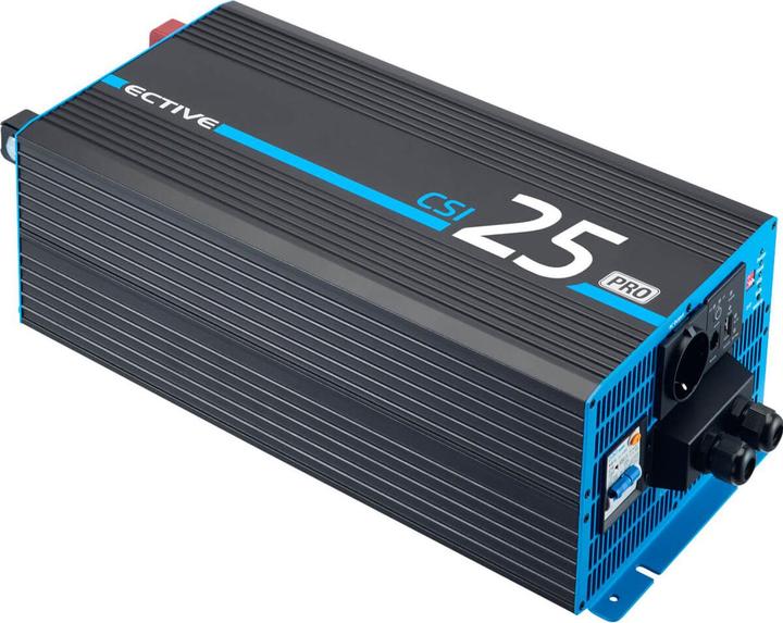 Ective CSI 25 PRO 2500W/12V Sinus-Wechselrichter mit Netzvorrangschaltung und Ladegerät (CH-Stecker)