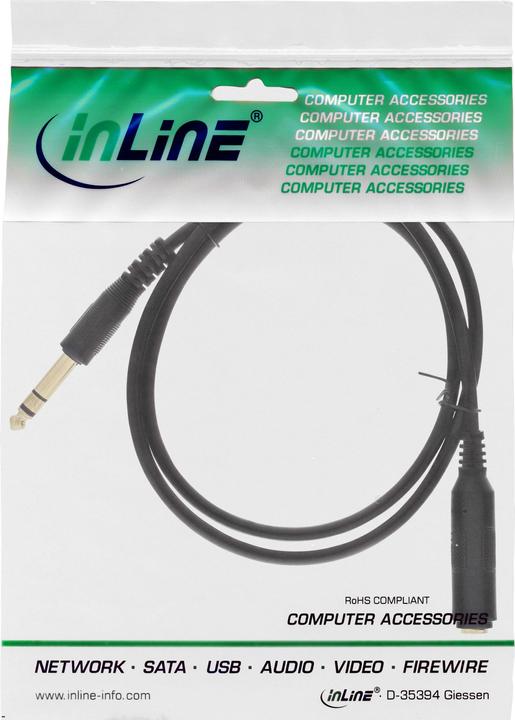 Produktbild InLine 6.3 mm Klinke — 6.3 mm Buchse (5 m, 6.3mm Klinke (Jack))
