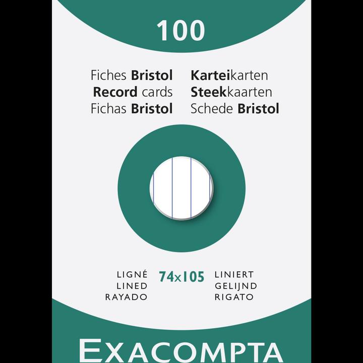 Produktbild Exacompta Karteikarten A7, liniert (A7, 205 g/m², 100 x)