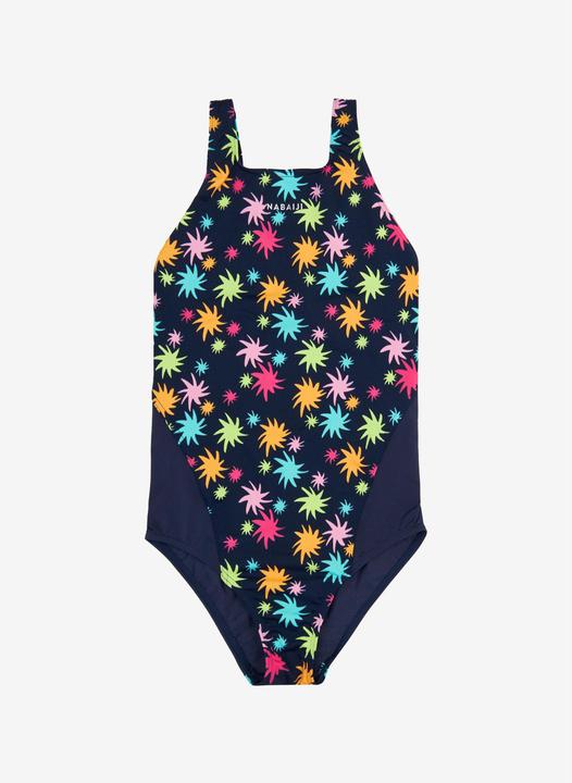 Nabaiji Girls’ swimming 1-piece swimsuit - 500 Kamiye oaoa dark blue