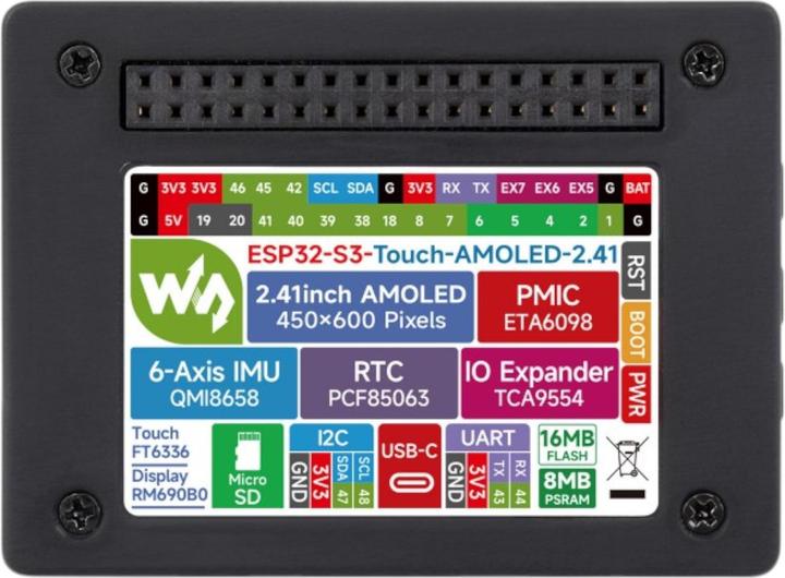 Actual product image WaveShare ESP32-S3 2.41inch Touch Display Development Board 600×450