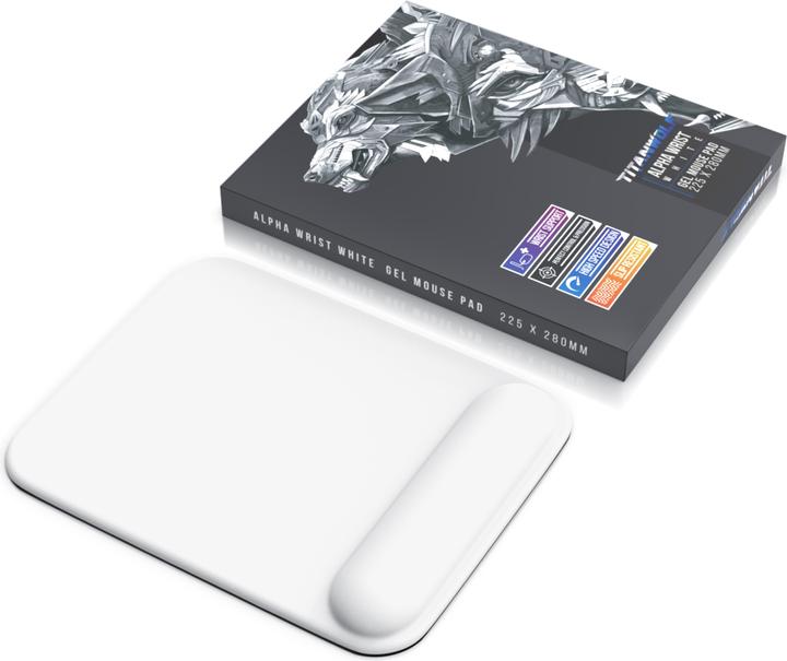 Produktbild CSL Gaming-Mauspad mit Handgelenkstütze, Büromausmatte mit Gel-Pad, abwaschbares Gel-Mauspad, weiss