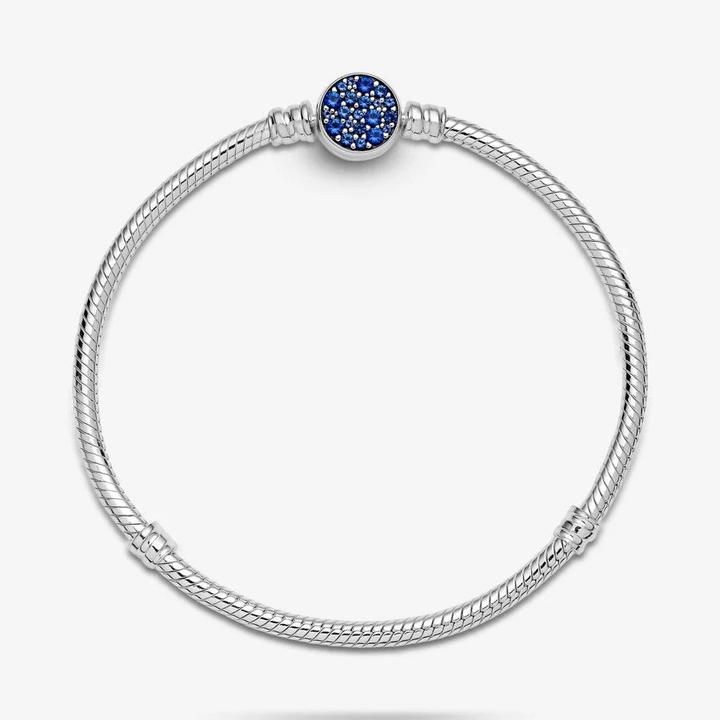 Image du produit Pandora Bracelet Snake Chain Disc Clasp (19 cm, Argent massif)