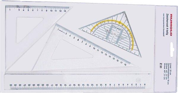 Actual product image Rumold Drawing set Z 31 PP transparent 4-piece (300 mm)