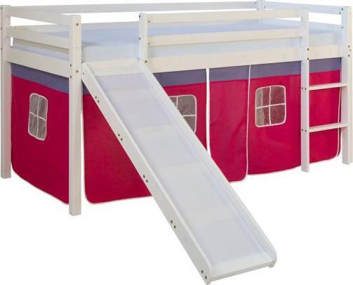 Produktbild Homestyle4u Hochbett mit Rutsche und Vorhang (90 x 200 cm)