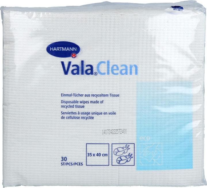 Actual product image Hartmann Vala Clean disposable wipes made of recycled tissue 35 x 40 cm, 30 pcs. wipes (30 x)