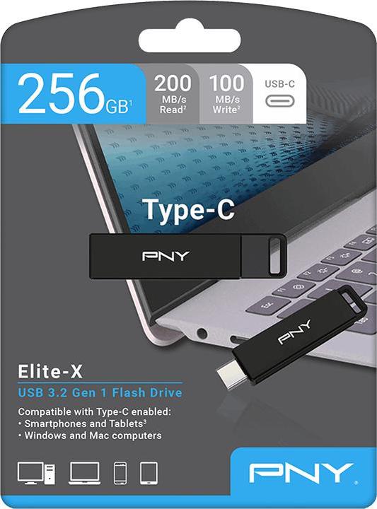 Actual product image PNY USB stick 256GB USB 3.1 Elite-X Type-C (256 GB, USB-C)