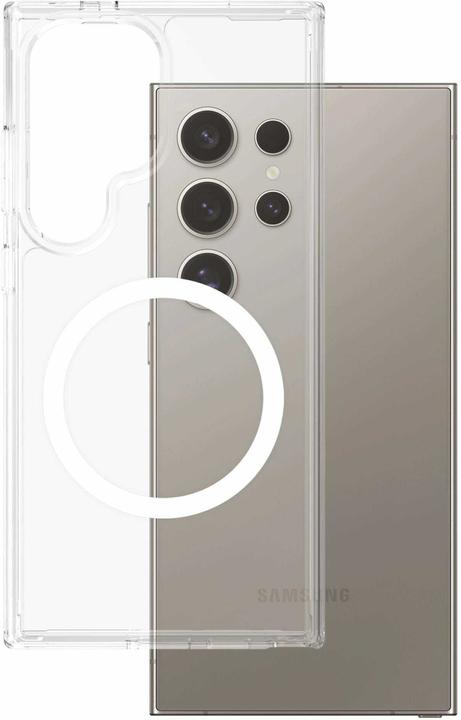 Actual product image PanzerGlass CARE by ® Flagship Case Transparent Urban Combat w. White Qi Compatible Samsung Galaxy S (Samsung Galaxy S25 Ultra)
