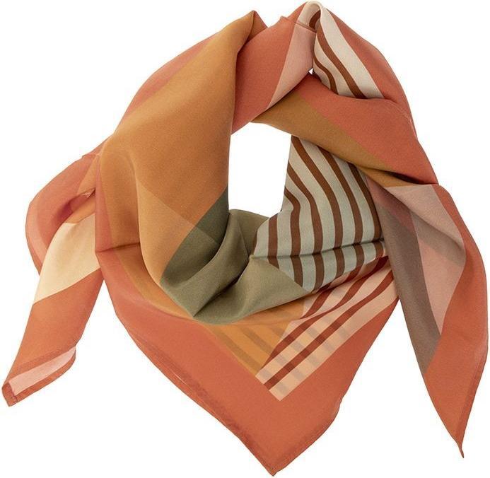 Changemaker Seidenfoulard Multiverse 100%Seide 90x90cm pfirsich/orange/gr