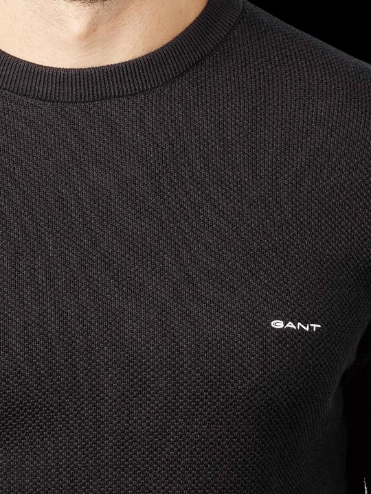Immagine prodotto GANT Cotton Pique Pullover Crew Neck Black (S, L, 3XL)