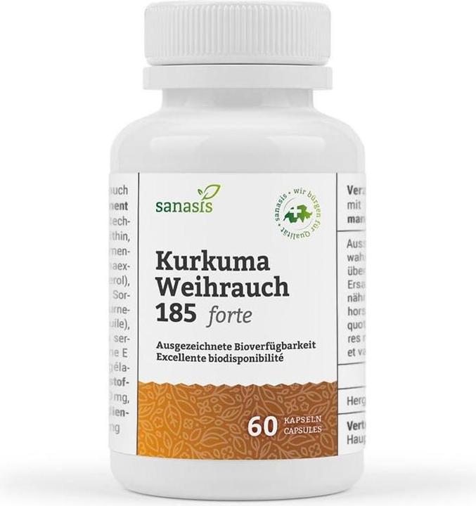 Actual product image Sanasis Turmeric Frankincense 185 forte without polysorbate capsules (60 Piece, Capsules, 63 g)