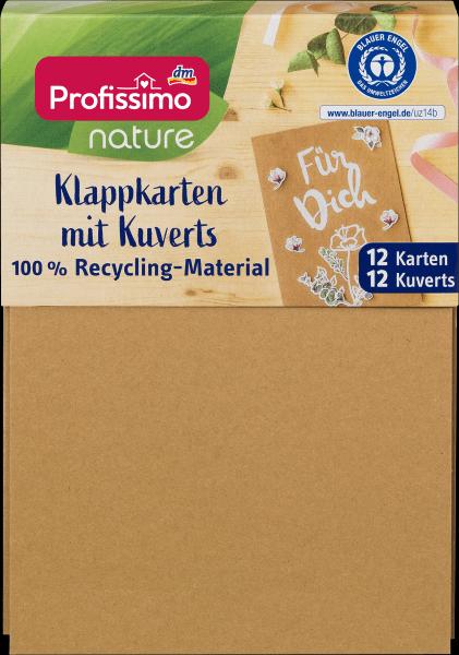 Produktbild dm Profissimo nature Klappkarten-Set mit Kuverts aus Recycling-Material