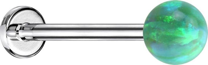 Produktbild Star Piercing Micro Labret silber mit Kugel Opal grün (Chirurgenstahl 316L, ohne Messing)