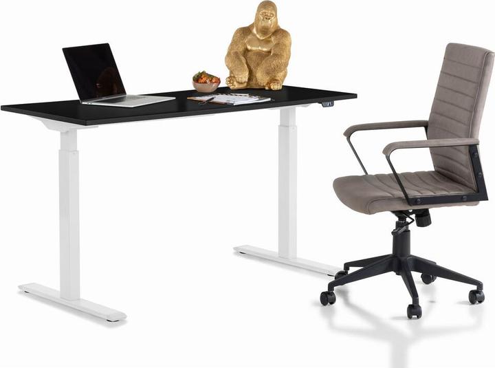 Kare Design Schreibtisch Office Smart Weiss Schwarz 140x60 (140 x 60 x 76 cm)
