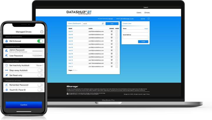 Produktbild iStorage datAshur BT - USB Flash-Laufwerk (biometrisch) (64 GB, USB-A)