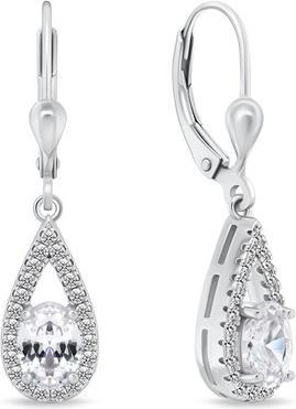 Brilio Silver - Impressive silver earrings with clear zircons EA310W