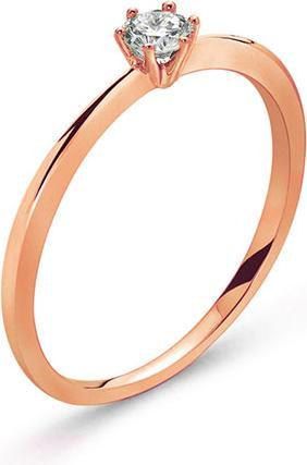 Actual product image Natsumi Schmuck Diamond ring rose gold 18K/750 0.15 ct H si 50 / 15.9 mm Ø (50, 750/18 K Gold)
