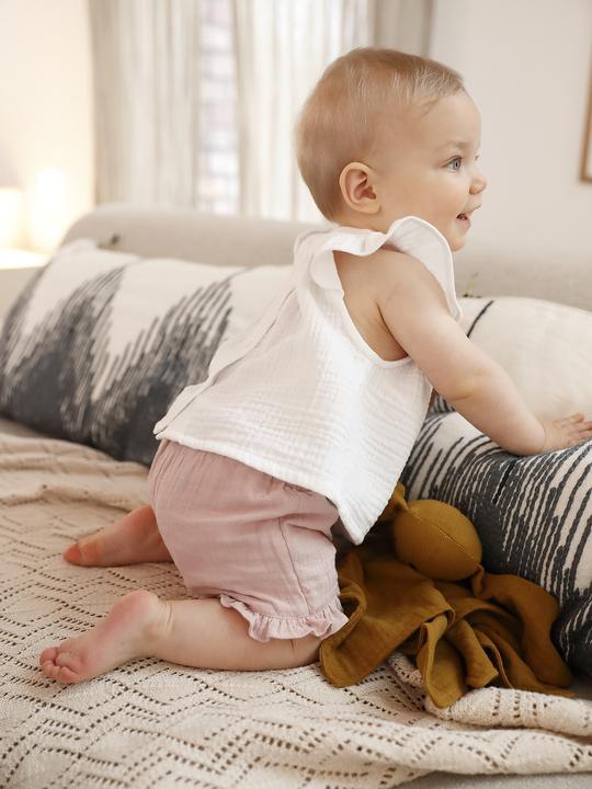 Image du produit Vertbaudet Mädchen Baby Bluse mit kurzen Volantärmeln (80)