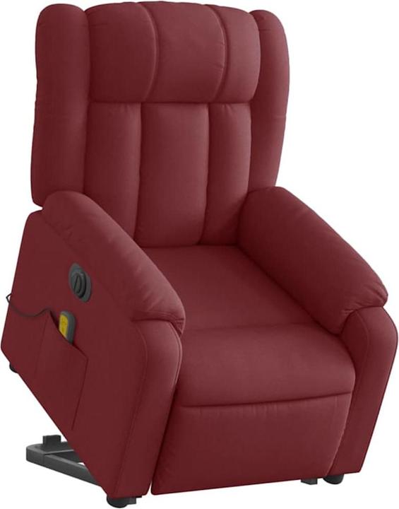 Immagine prodotto VidaXL Poltrona massaggiante con ausilio stand-up poltrona TV elettrica tessuto rosso vino