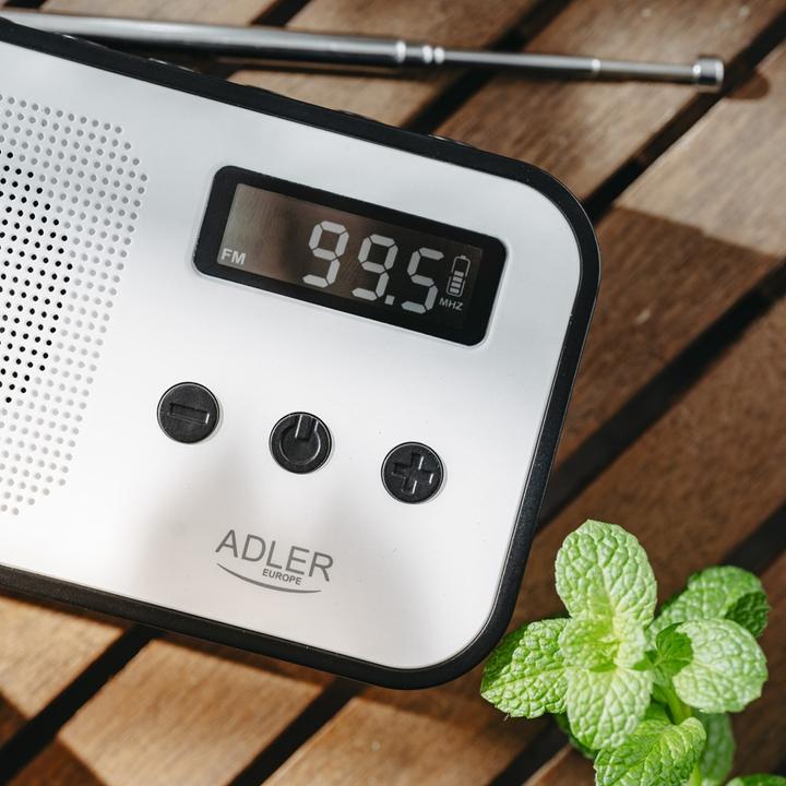 Actual product image Adler Interactive solution | Digital radio PLL AM/FM | AD 1907 | Alarm function | White/Black (AM, PLL, FM, VHF)