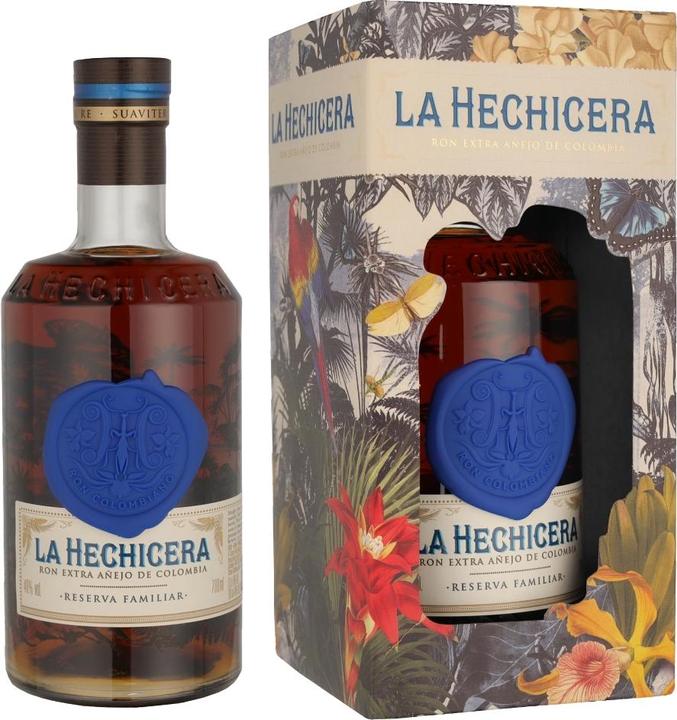 Actual product image La Hechicera Ron Extra Añejo de Colombia RESERVA FAMILIAR 40% Vol. 0,7l in gift box
