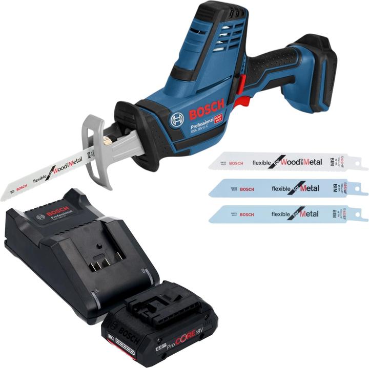 Bosch Professional Bosch GSA 18V-LI C Professional Akku Reciprosäge Säbelsäge 18 V + 1x ProCORE Akku 4,0 Ah +