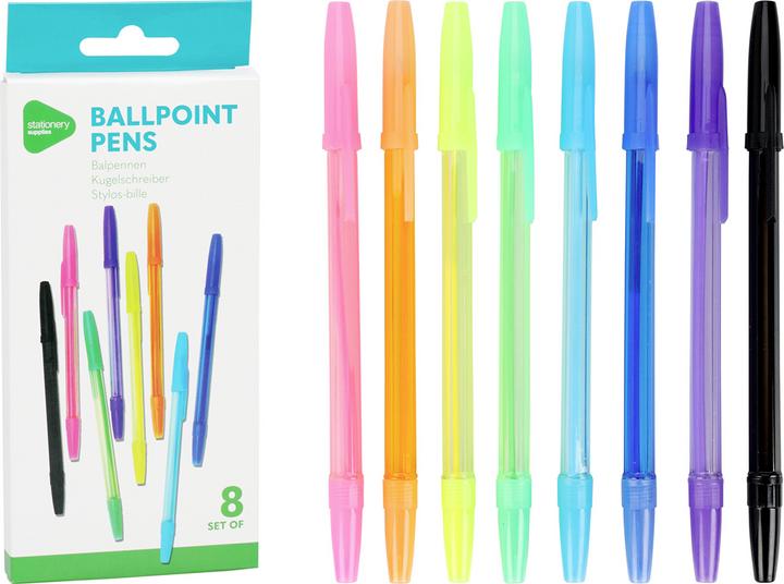 Productafbeelding Balpennen in 8 kleuren, 8 stuks. (Veelkleurig, 8 x)