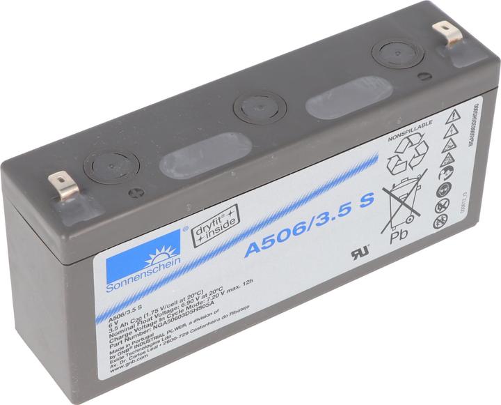 Produktbild Tadiran Sonnenschein Dryfit A506/3.5 S Blei Akku, Anschluss 4,8mm (6 V, 3.50 Ah)