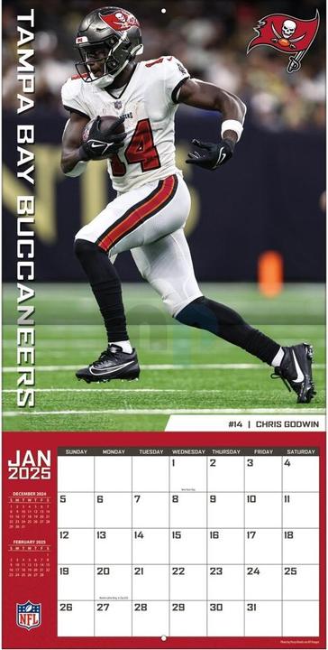 Image du produit NFL - Tampa Bay Buccaneers - Calendrier mural de l'équipe 30,5 x 30,5 cm 2025 (30,5 x 30,5 cm, Français, Italien, Espagnol, Allemand, Anglais)