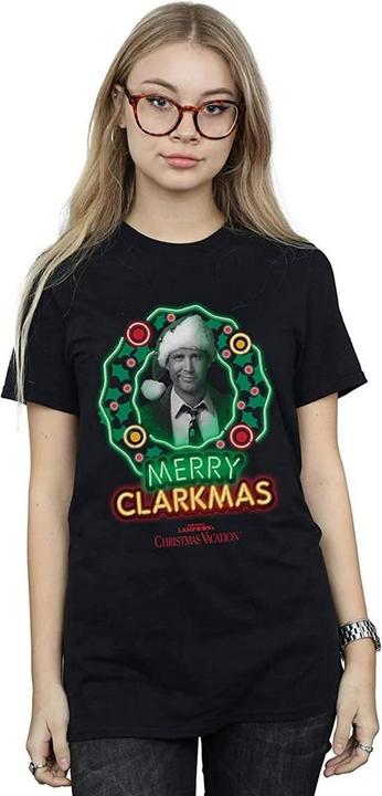 Actual product image National Lampoon´s Vacation Womens/Ladies Greyscale Clarkmas Cotton T-Shirt (XXL)