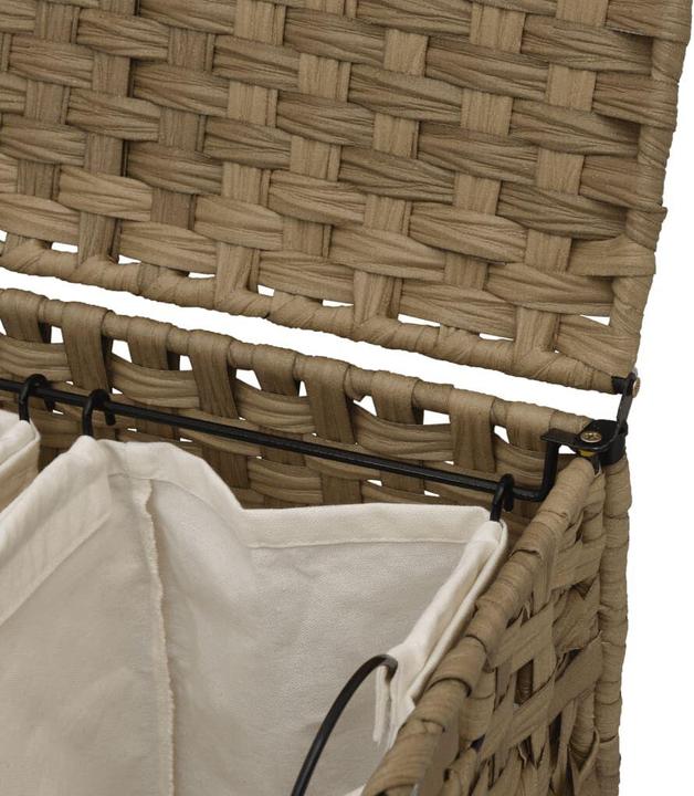 Actual product image VidaXL Laundry basket with castors 66x35x60 cm rattan,Material: rattan