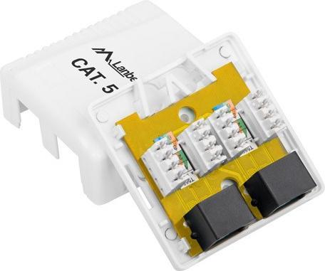 Produktbild Lanberg OU5-0002-W Steckdose RJ-45 Weiss (UTP, CAT5, 0.03 m)