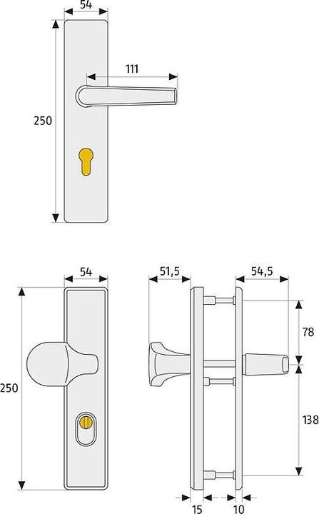 Actual product image Abus KLZS714 F1 EK Security fitting WG, aluminium (Door set)