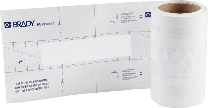 Image du produit Brady Pochoir PaintStripe - Ligne en pointillés, polypropylène, transparent/blanc, 50.80 x 203.20 m