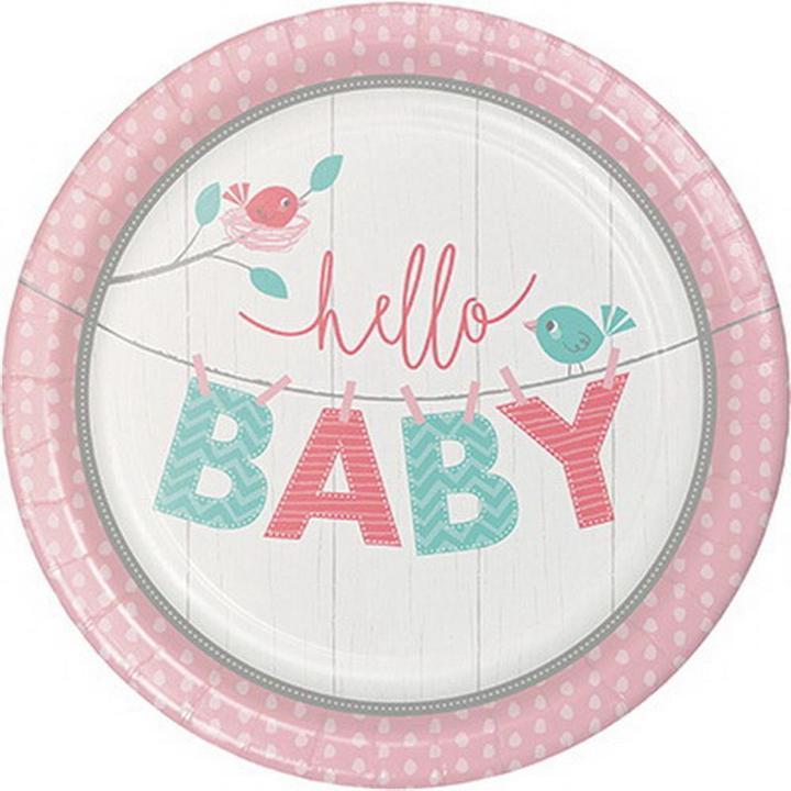 Image du produit Creative Party Assiette plate en papier Hello Baby