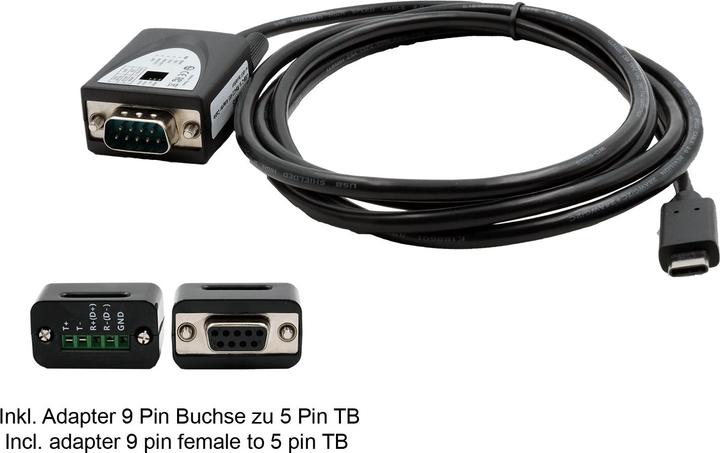 Immagine prodotto Exsys Cavo da USB 2.0 C maschio a seriale RS-422/485 di GmbH, protezione da sovratensione (chip FTDI) (1.80 m)