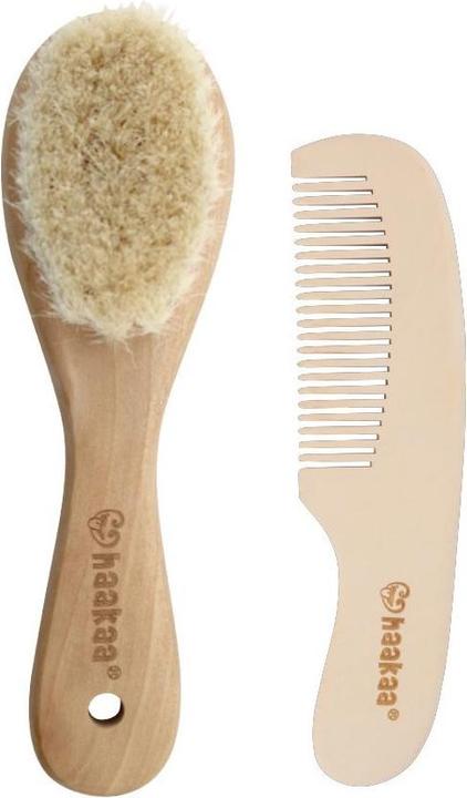 Image du produit Haakaa Set de brosses et peignes pour cheveux en laine de chèvre