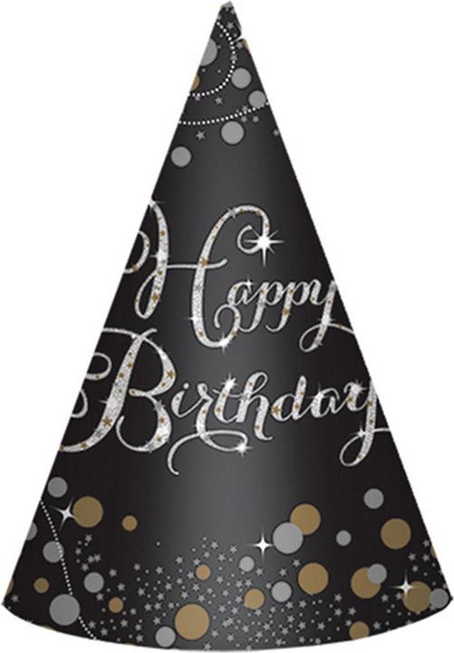 Actual product image Amscan 8 Sparkling Birthday Celebration Paper Cone Hats