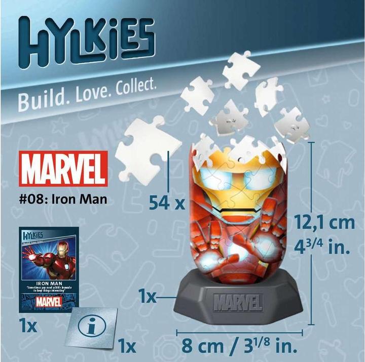 Produktbild Ravensburger Hylkies: Die neue Sammelfigurenreihe zum selbst zusammenbauen. Figur #08 - Iron Man - (54 Teile)