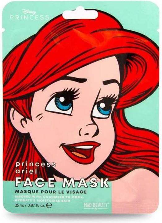 Image du produit Mad Beauty Disney Ariel Mermaid Face Mask Masque en feuille hydratant et apaisant pour une peau nourrie et une (25 ml)