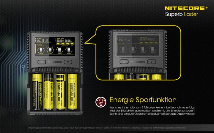 Actual product image Nitecore SC4 - Quick charger (1 pcs., 14500, 16340, 18650, 26650, Battery + charger)