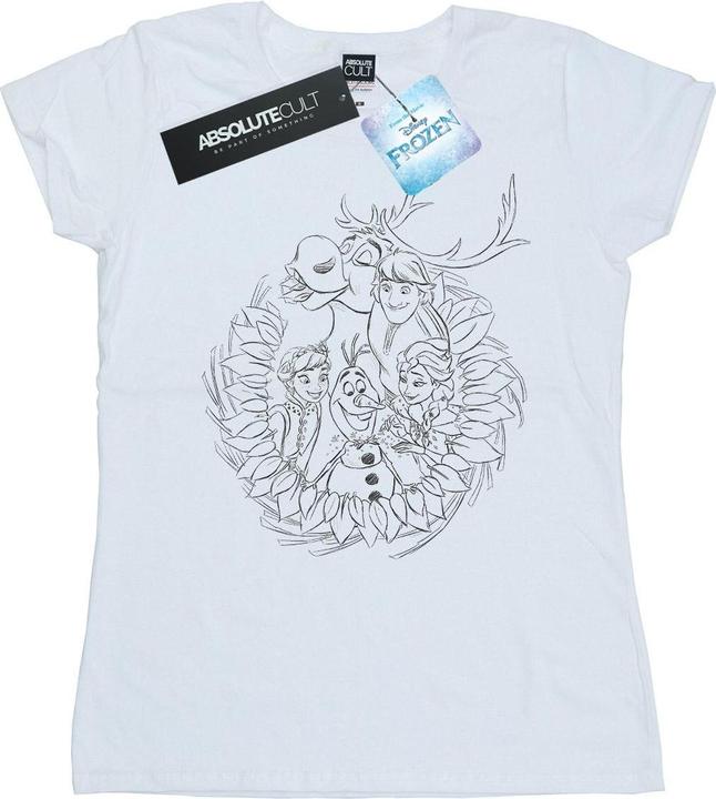 Actual product image Disney Womens/Ladies Frozen Friends Wreath Cotton T-Shirt (L)