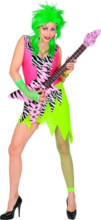 Actual product image Widmann 80s neon dress with fingerless fishnet gloves (S)