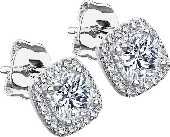 Immagine prodotto Star Piercing Orecchini a perno quadrati in argento con bordo in cristallo e centro in cristallo (senza ottone, Argento 925)
