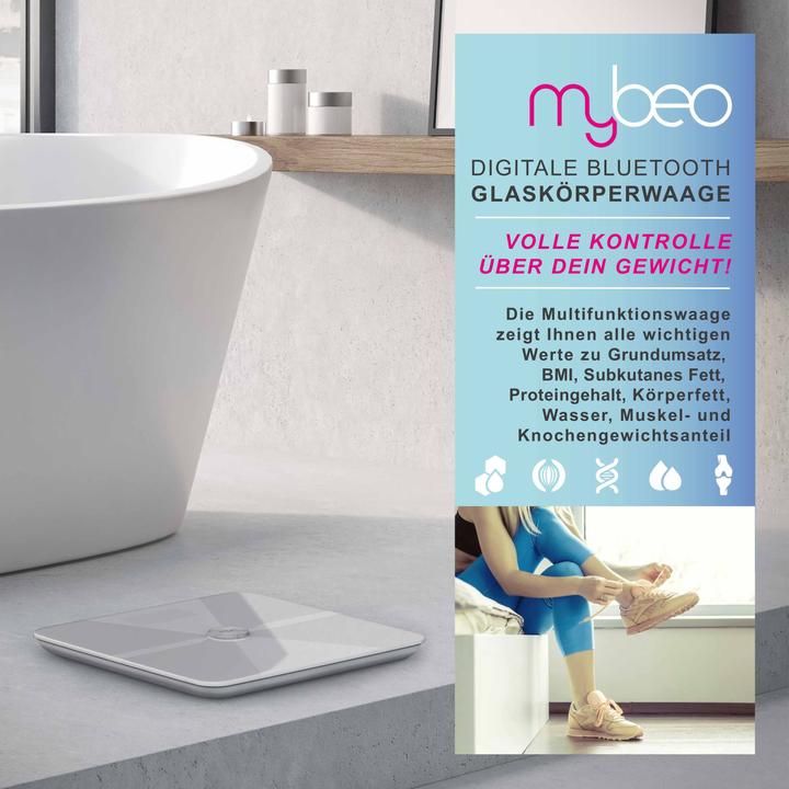 Immagine prodotto Mybeo Bilancia per il grasso corporeo, bilancia digitale Bluetooth per l'analisi del corpo, bilancia (180 kg)