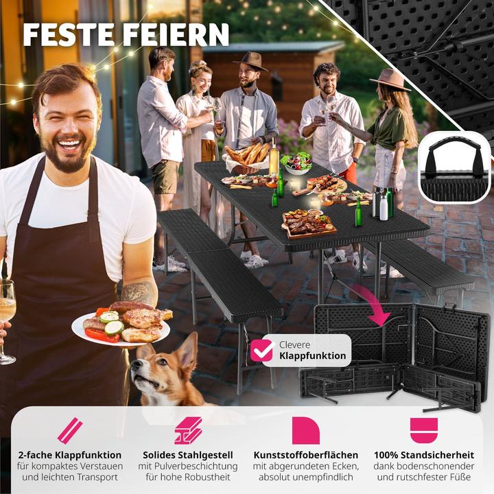 Produktbild tectake Campingtischgarnitur klappbar