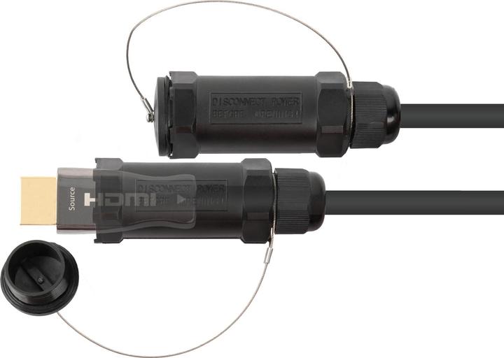 Image du produit Python AOC Hybrid High-Speed HDMI 2.0b, blindé acier, 4K @60Hz, 18 GBit/s, noir, 50m, Series (50 m, HDMI)