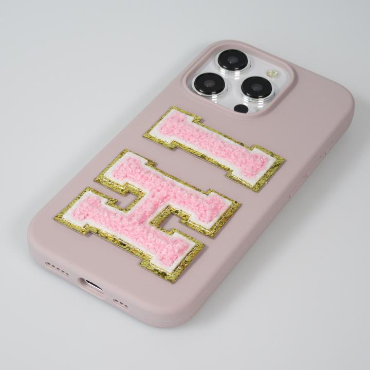 Image du produit PhoneLook Autocollant sticker pour téléphone/tablette/ordinateur brodé en 3D rose Lettre M